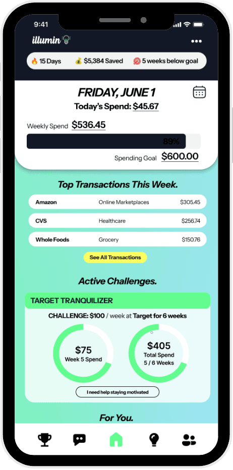 Mockup of the illumin app interface